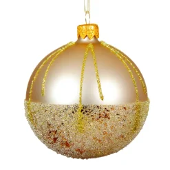 KAEMINGK Lot de 6 boules de Noël en verre (D80 mm) Ballotine Perle