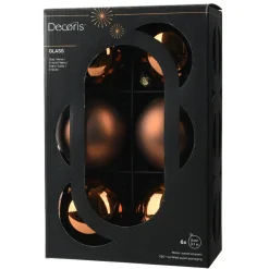 KAEMINGK Lot de 6 boules de Noël en verre (D80 mm) Boréal Brun café Best