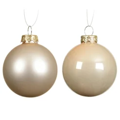 KAEMINGK Lot de 6 boules de Noël en verre (D80 mm) Boréal Perle Outlet