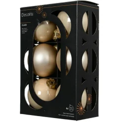 KAEMINGK Lot de 6 boules de Noël en verre (D80 mm) Boréal Perle Outlet