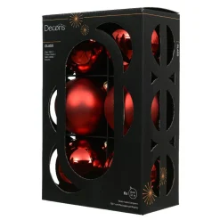 KAEMINGK Lot de 6 boules de Noël en verre (D80 mm) Boréal Rouge Best