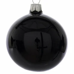 KAEMINGK Lot de 6 boules de Noël en verre (D80 mm) Arctique brillantes Noir Outlet
