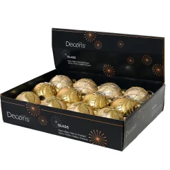 KAEMINGK Lot de 12 boules de Noël en verre (D80 mm) Altesse et perle Or Online