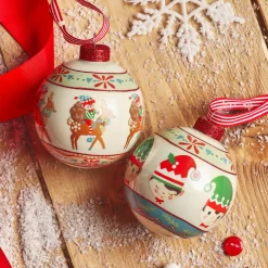 KAEMINGK Lot de 12 boules de Noël en verre (D80 mm) Elfes et rennes Multicolore Sale