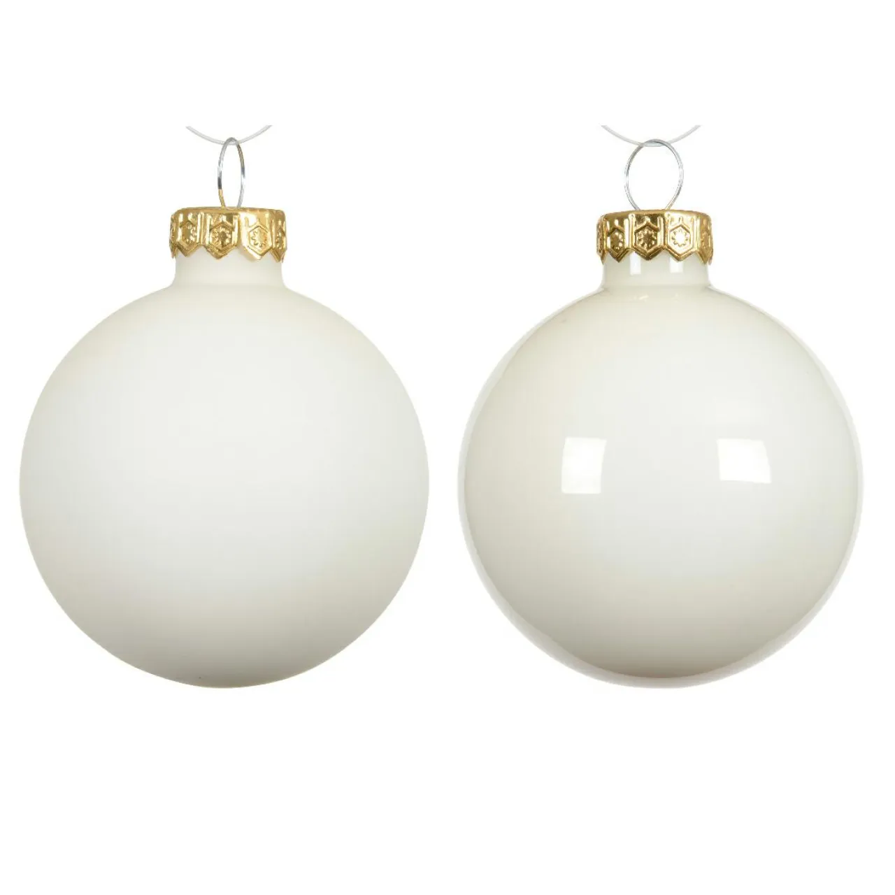 KAEMINGK Lot de 4 boules de Noël en verre (D100 mm) Boréal Blanc laine Outlet