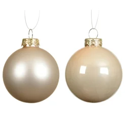 KAEMINGK Lot de 4 boules de Noël en verre (D100 mm) Boréal Perle Discount