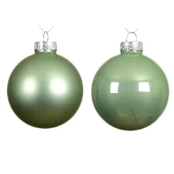 KAEMINGK Lot de 6 Boules de Noël en verre (D80 mm) Boréal Vert matcha Sale
