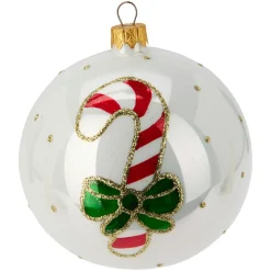 KOOPMAN Lot de 6 boules de Noël en verre (D100 mm) Mignonneries nacré Blanc Sale