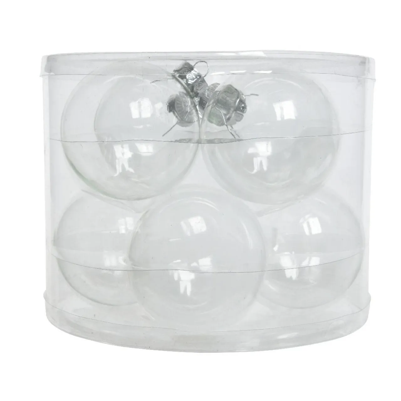 KAEMINGK Lot de 8 boules de Noël en verre (D70 mm) Myst Transparent irisé Discount
