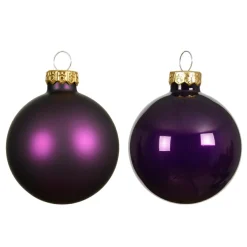 KAEMINGK Lot de 4 boules de Noël en verre (D100 mm) Boréal Figue Violet Sale