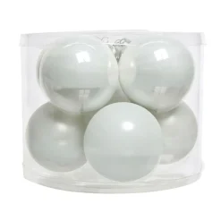 KAEMINGK Lot de 8 boules de Noël en verre (D70 mm) Myst d'hiver Blanc