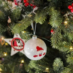 KAEMINGK Lot de 6 boules de Noël en verre (D80 mm) Filou Blanc Sale
