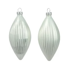 KAEMINGK Lot de 3 boules de Noël en verre (D60 mm) Goutte précieuse Blanc Hot
