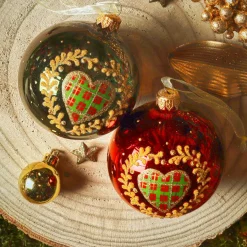 KAEMINGK Lot de 6 boules de Noël en verre (D80 mm) Saint-Moritz Bordeaux Clearance