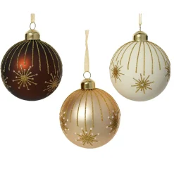 KAEMINGK Lot de 12 boules de Noël en verre (D80 mm) Noël en fête Multicolore Hot