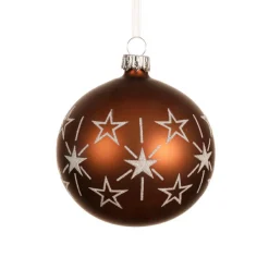 KAEMINGK Lot de 6 boules de Noël en verre (D80 mm) Etoiles en fête Brun café Online