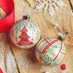 KAEMINGK Lot de 12 boules de Noël en verre (D80 mm) Folk slave Multicolore Sale