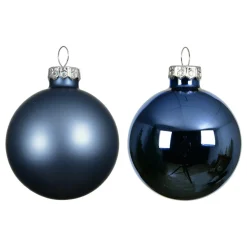 KAEMINGK Lot de 4 Boules de Noël en verre (D100 mm) Boréal Bleu nuit New