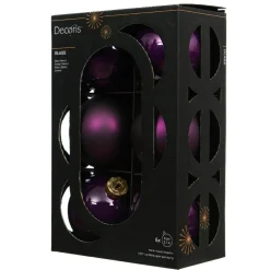 KAEMINGK Lot de 6 boules de Noël en verre (D80 mm) Boréal Figue Violet