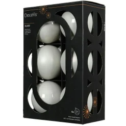 KAEMINGK Lot de 6 boules de Noël en verre (D80 mm) Boréal Blanc Outlet