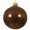 KAEMINGK Lot de 6 boules de Noël en verre (D80 mm) Arctique brillantes Acajou