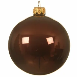 KAEMINGK Lot de 6 boules de Noël en verre (D80 mm) Arctique brillantes Acajou