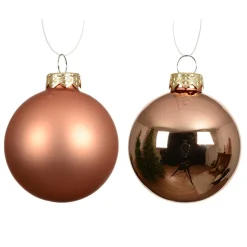 KAEMINGK Lot de 4 boules de Noël en verre (D100 mm) Boréal Cognac Discount