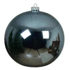 KAEMINGK Lot de 6 boules de Noël en verre (D80 mm) Arctique brillante Bleu glacé