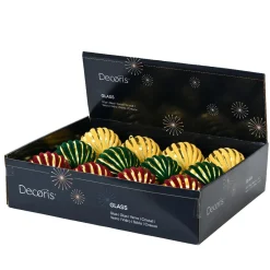 KAEMINGK Lot de 12 boules de Noël en verre (D100 mm) Velours Vintage Multicolore Best