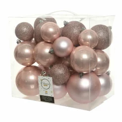 KAEMINGK Lot de 26 boules de Noël Lara Rose poudré Sale