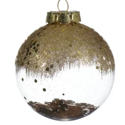 KAEMINGK Lot de 12 boules de Noël transparentes (D80 mm) Zéli Or