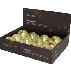 KAEMINGK Lot de 12 boules de Noël transparentes (D80 mm) Zéli Or