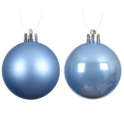 KAEMINGK Lot de 4 boules de Noël unies (D100 mm) Aravis Bleu Ciel