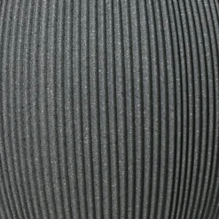 EMINZA Lot de 2 cache-pots d'extérieur ronds (H41-30 cm) Lennox strié Gris Anthracite