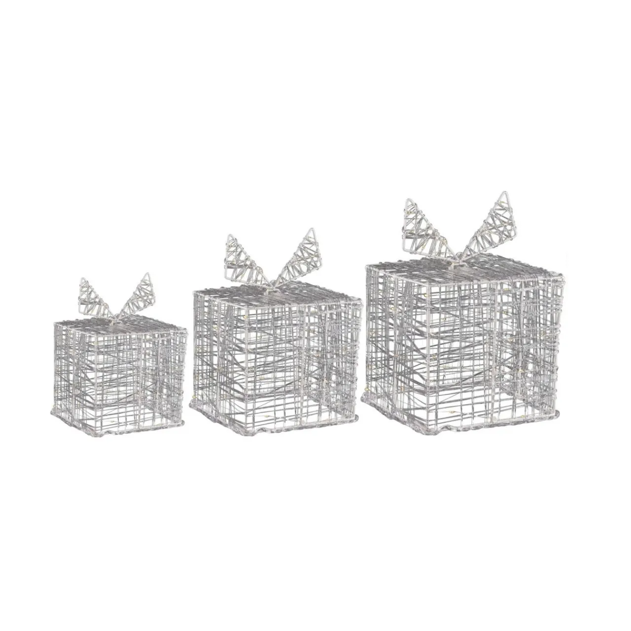 KOOPMAN Lot de 3 cadeaux lumineux 90 LED (H15 cm) Santa Multicolore Sale