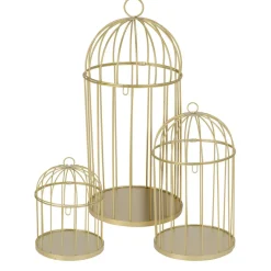 KOOPMAN Lot de 3 cages à oiseaux (H41 cm) Christmas Chic Dé Or Sale