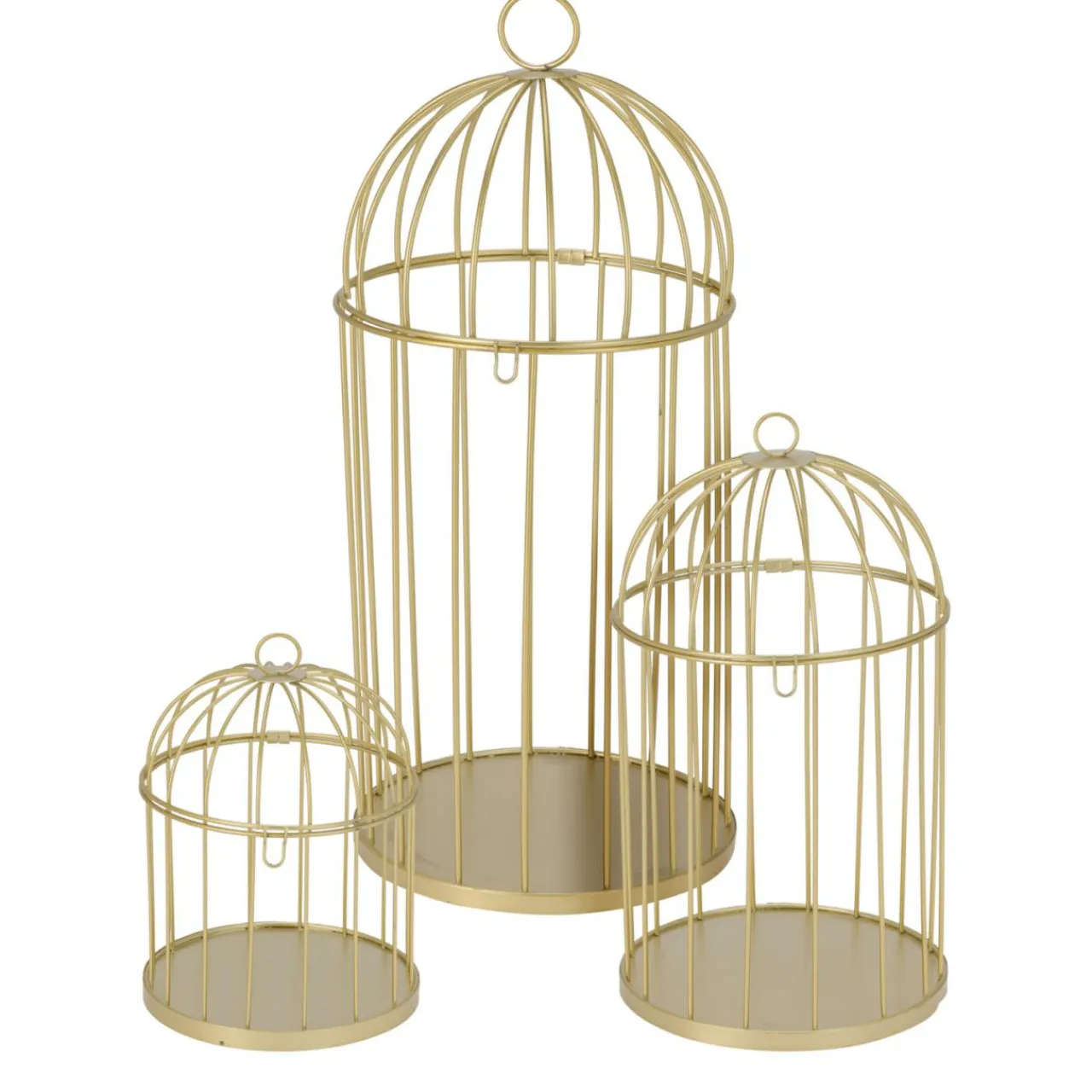 KOOPMAN Lot de 3 cages à oiseaux (H41 cm) Christmas Chic Dé Or Sale