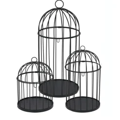 KOOPMAN Lot de 3 cages à oiseaux (H41 cm) Christmas Chic Noir Sale
