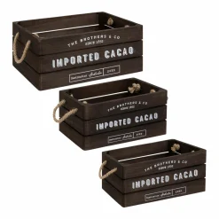 ATMOSPHERA Lot de 3 cagettes bois Denys Marron Hot