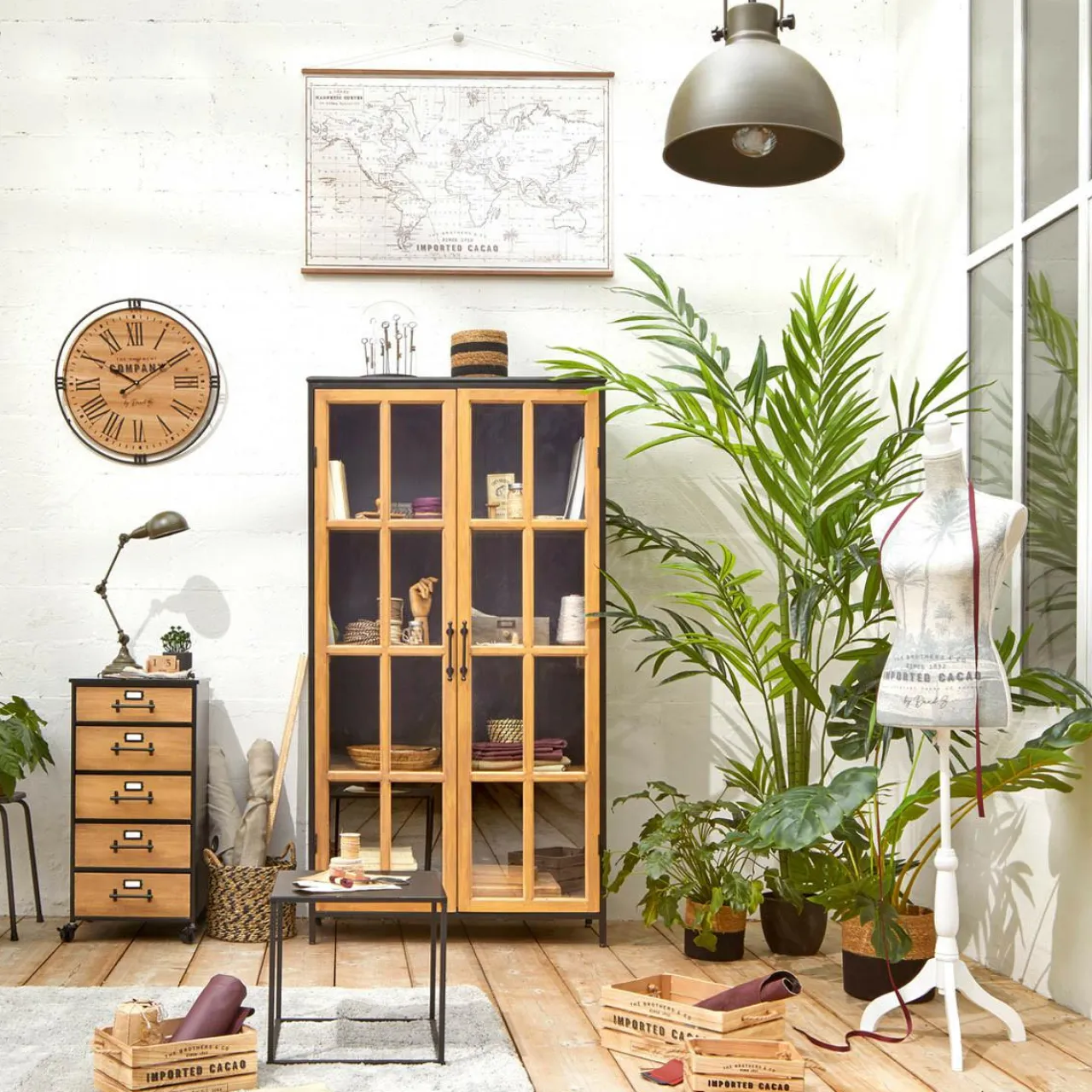 ATMOSPHERA Lot de 3 caisses cagettes (H15 cm) Colonial Naturel Discount
