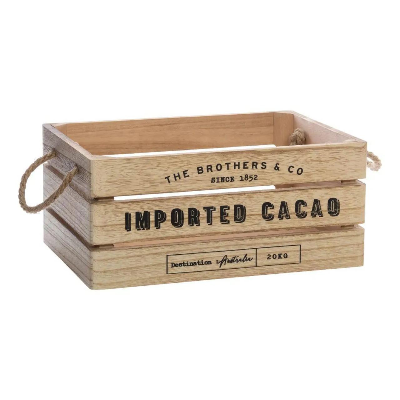 ATMOSPHERA Lot de 3 caisses cagettes (H15 cm) Colonial Naturel Discount