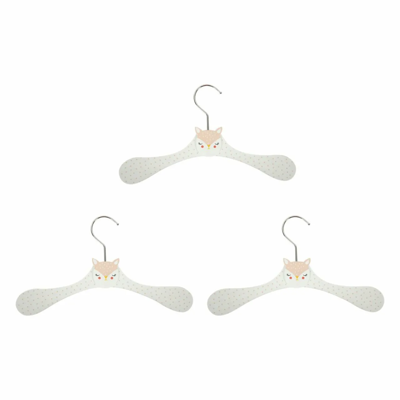 OSTARIA Lot de 3 cintres enfant bois Biche s Rose Discount