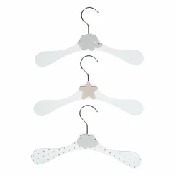 OSTARIA Lot de 3 cintres enfant bois Gris Outlet