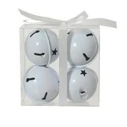 KAEMINGK Lot de 4 clochettes en métal (D11 cm) Christmas Nova Blanc