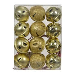 KAEMINGK Lot de 12 clochettes à suspendre (D3 cm) Christmas Stars Or New