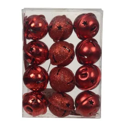 KAEMINGK Lot de 12 clochettes à suspendre (D3 cm) Christmas Stars Rouge Outlet