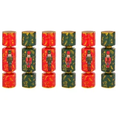 JJA Lot de 6 crackers de Noël Soldats Casse-noisette Vert et Rouge Multicolore Best