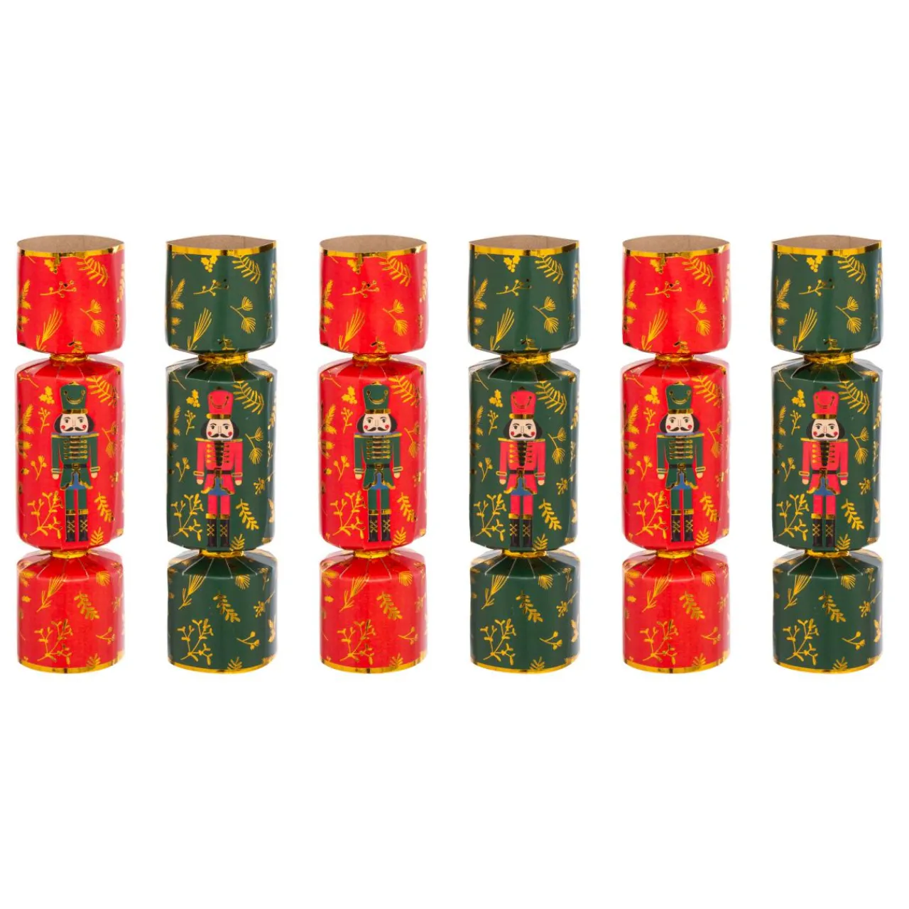 JJA Lot de 6 crackers de Noël Soldats Casse-noisette Vert et Rouge Multicolore Best