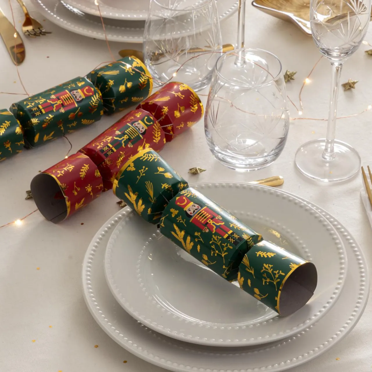 JJA Lot de 6 crackers de Noël Soldats Casse-noisette Vert et Rouge Multicolore Best
