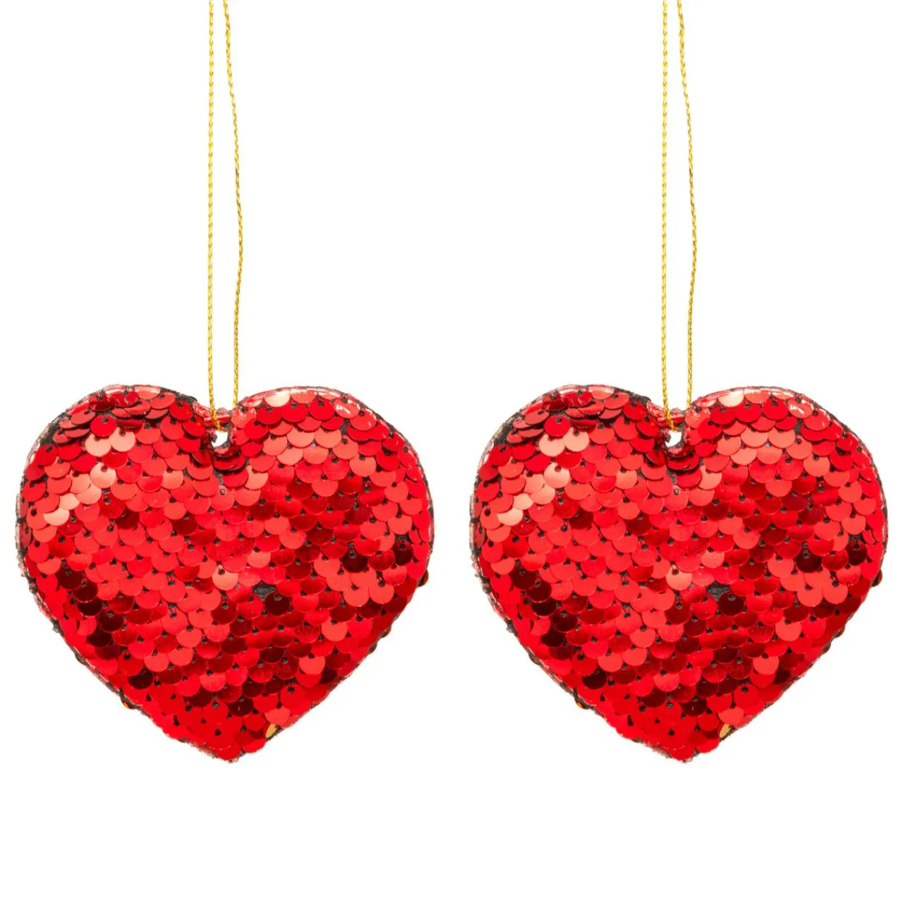 JJA Lot de 2 cœurs à suspendre (H7 cm) Sequins Rouge Online
